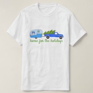 Camiseta Camper Vintage de Natal encantador Trailer RV Xmas