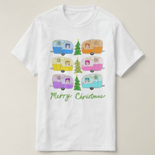 Camiseta Camper Vintage de Natal encantador Trailer RV Xmas