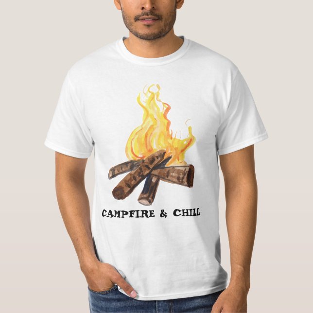 Camiseta CAMPFIRA E CHILL Camping Bonfire (Frente)