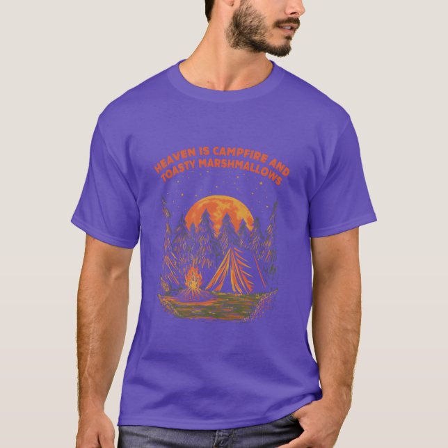 Camiseta Campfire and Marshmallows Camping Food Camper Food (Frente)