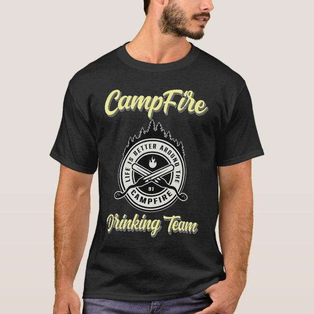 Camiseta Campfire Drinking Team Camping  Camper (Frente)