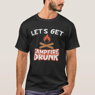 Camiseta Campfire Drunk Beach Camping Drinking Humour