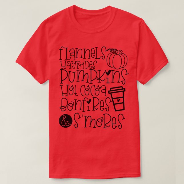 Camiseta Campfire Flannels Pumpkins Leaves Hayrides Leopar (Frente do Design)