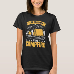 Camiseta Campfire Smores Caminhando Botas Para Acampar Nat