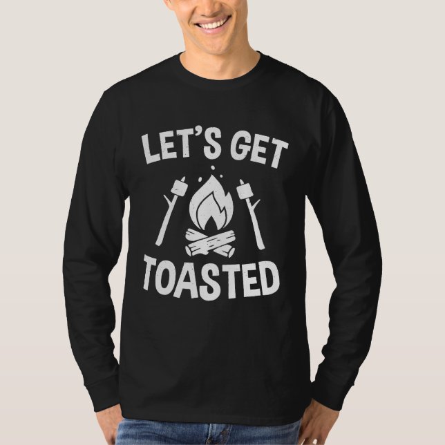 Camiseta Campfire Smores Marshmallow Acampamento Deixa-se i (Frente)
