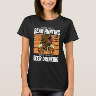 Camiseta Campin de Bebendo de Cerveja de Caça ao Urso de Pr