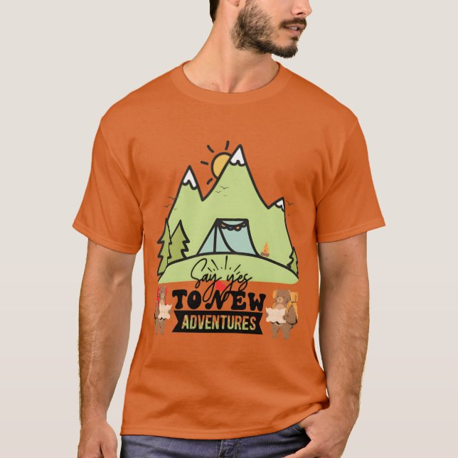 Camiseta Camping Adventure Eplore the Great Outrs funny (Frente)