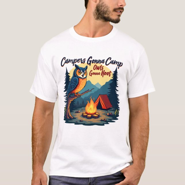 Camiseta Camping Animal Funny T-shirt (Frente)