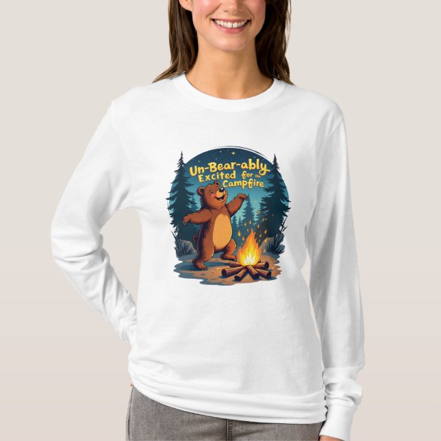 Camiseta Camping Animal Funny T-shirt (Frente)