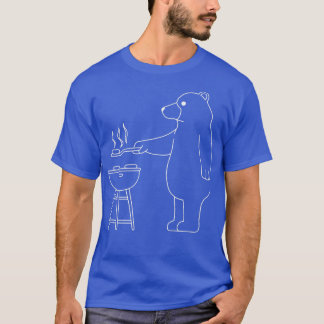 Camiseta Camping Bear Funny Grizzly Grilling in Nature