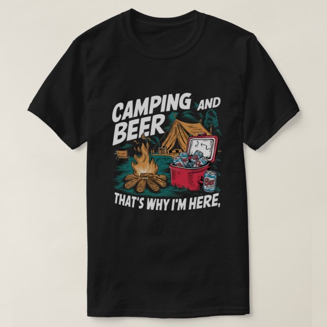 Camiseta Camping & Beer - A Aventura Perfeita (Frente do Design)