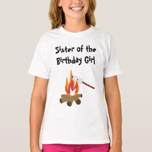 Camiseta Camping Birthday Irmã T-Shirt