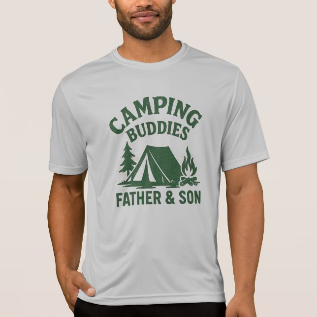 Camiseta Camping Buddies Father Son Outdoor Adventure (Frente)
