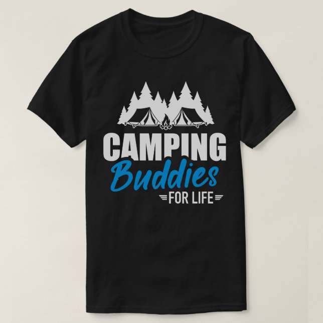 Camiseta Camping Buddies para a vida (Frente do Design)