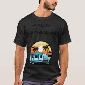 Camiseta Camping Camper paixão caravanas amigo de viagem