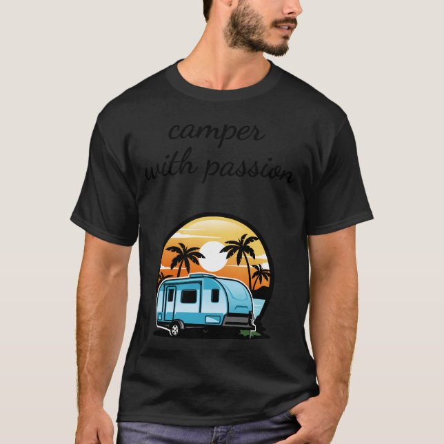 Camiseta Camping Camper passion caravans travel friend (Frente)