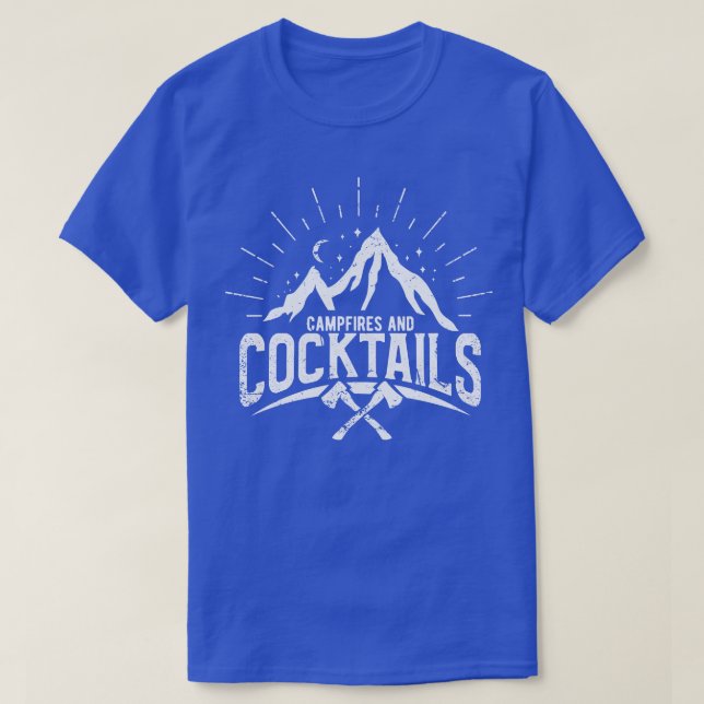 Camiseta Camping Campfire and Cocktails 1 (Frente do Design)