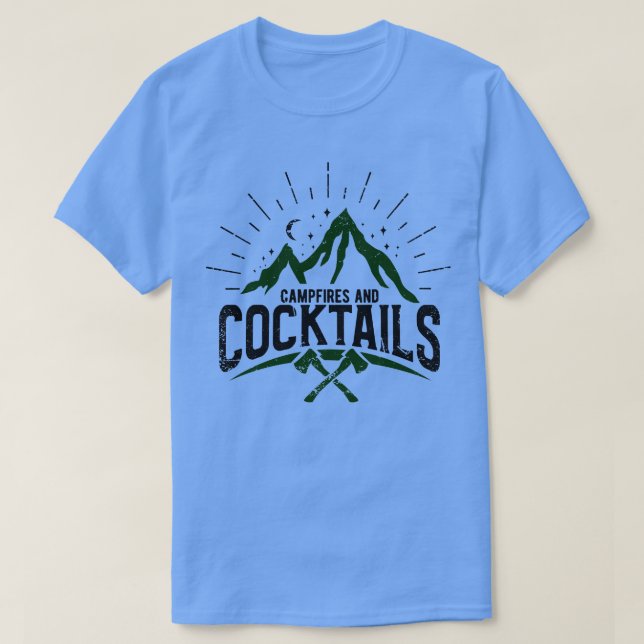 Camiseta Camping Campfire and Cocktails 1 (Frente do Design)