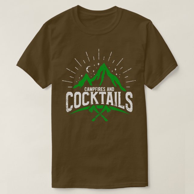 Camiseta Camping Campfire and Cocktails 2 (Frente do Design)