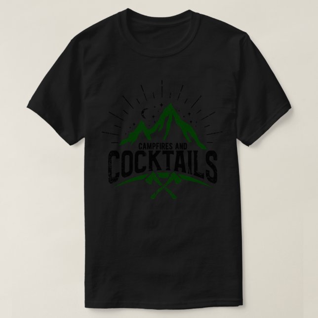 Camiseta Camping Campfire and Cocktails 2 (Frente do Design)
