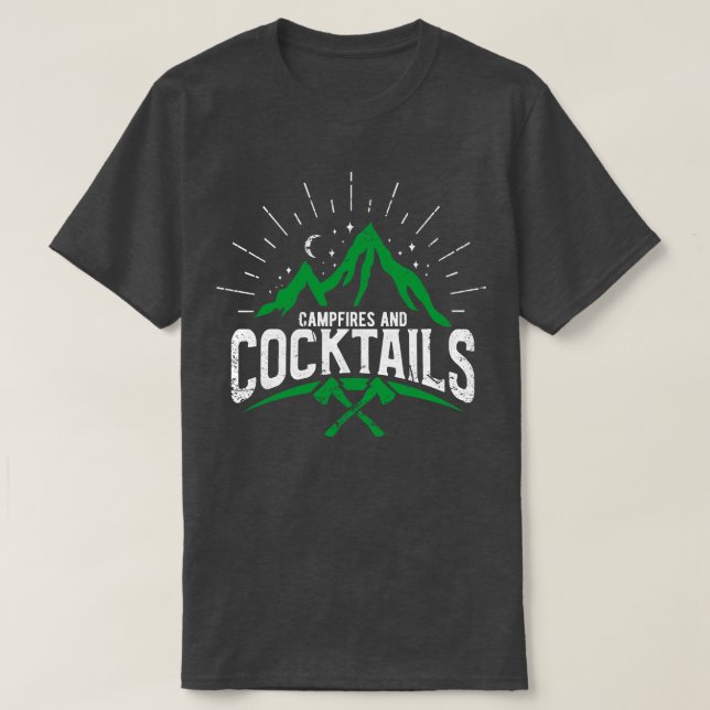 Camiseta Camping Campfire and Cocktails 3 (Frente do Design)