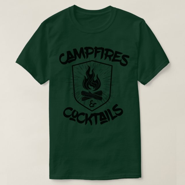 Camiseta Camping Campfire and Cocktails 5 (Frente do Design)