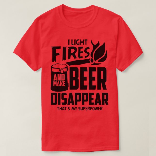 Camiseta Camping Campfire Beer 3 (Frente do Design)