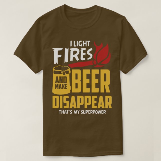 Camiseta Camping Campfire Beer 5 (Frente do Design)
