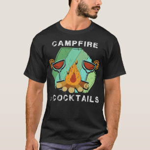 Camiseta Camping Campfire e Cocktails