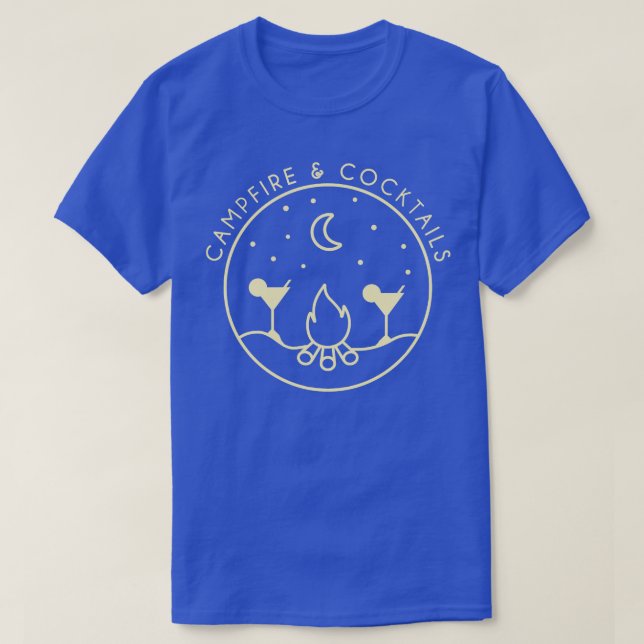 Camiseta Camping Campfire e Cocktails 1 (Frente do Design)