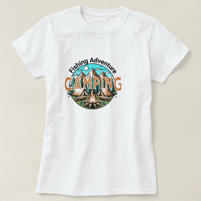Camiseta Camping - Camping Adventure Ladies T-Shirt (Frente do Design)