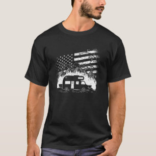 Camiseta Camping Caravan, bandeira dos EUA