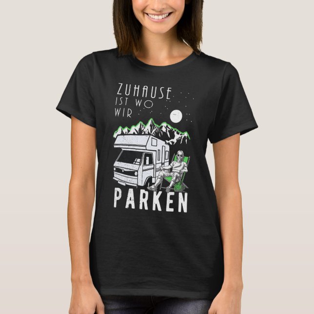 Camiseta Camping Caravan Funny Pensio (Frente)
