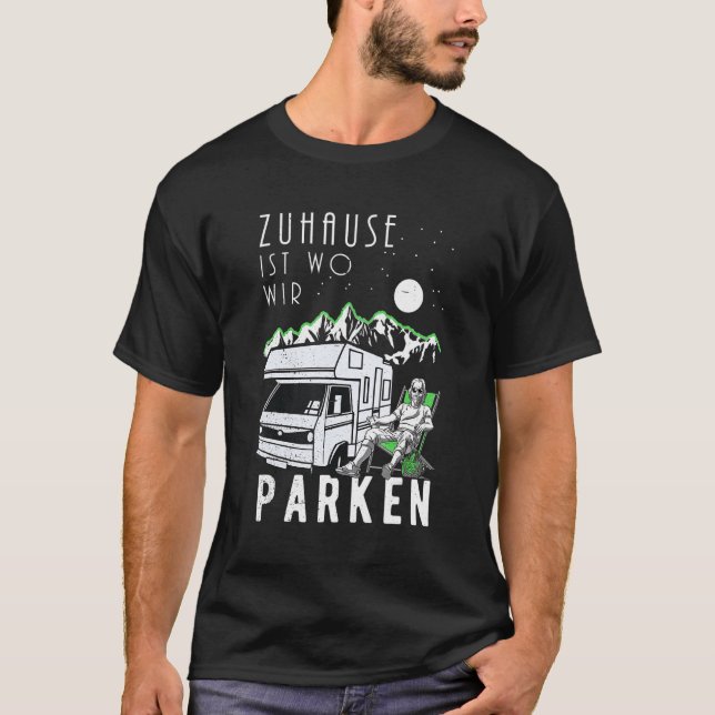 Camiseta Camping Caravan Funny Pensio (Frente)