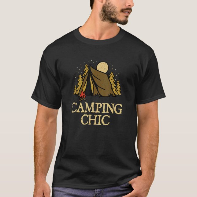 Camiseta Camping Chic Summer Camper Tropical Camp Couples   (Frente)