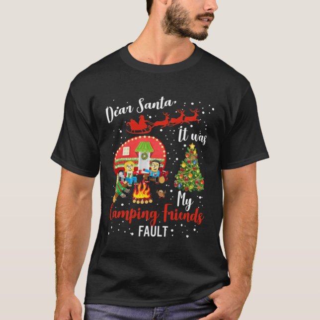 Camiseta Camping Christmas Vehicles Camping RVing Trailers (Frente)