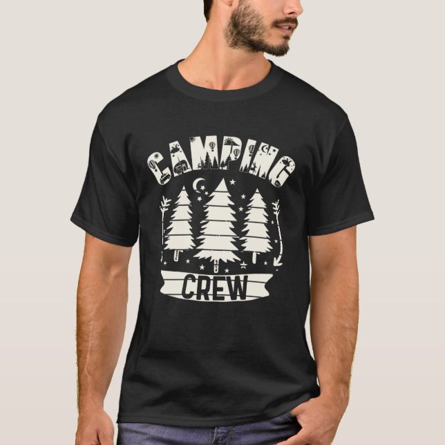 Camiseta Camping Crew  Family Camping Trip Group I Camp Now (Frente)