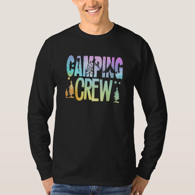 Camiseta Camping Crew   RV Camper Outdoors Vacation Adventu (Frente)