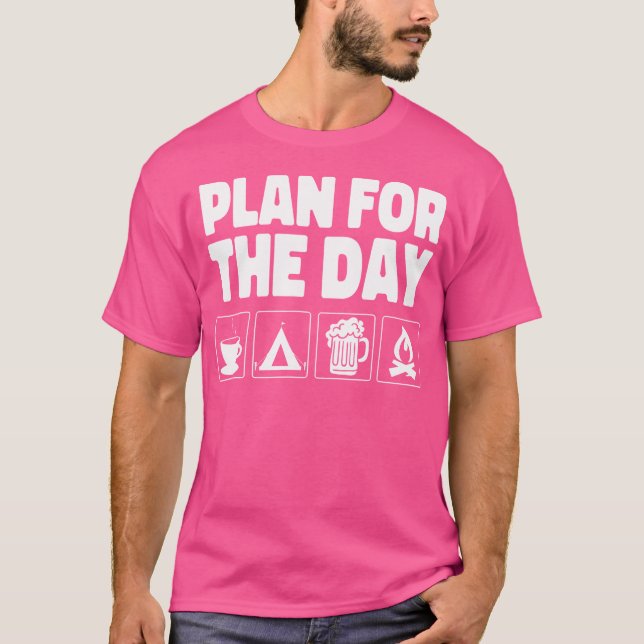 Camiseta Camping De Café De Cerveja Para O Dia (Frente)