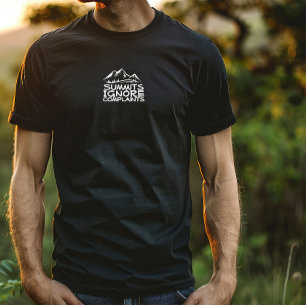 Camiseta Camping de caminhante humor preto branco