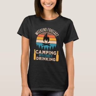 Camiseta Camping de Previsão de Fim de Semana com Oportunid