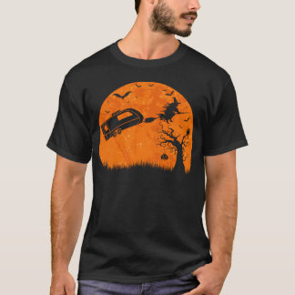 Camiseta Camping Divertido de Halloween Roupas de Camper Ho