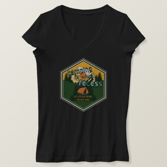 Camiseta Camping é Adulto Recess, Vamos Go Play (Frente do Design)