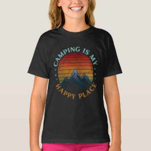 CAMISETA CAMPING É MEU LUGAR FELIZ