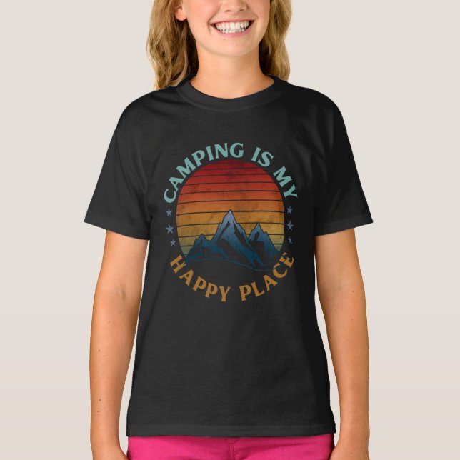 CAMISETA CAMPING É MEU LUGAR FELIZ (Frente)