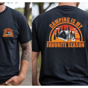 Camiseta Camping é minha estação favorita slogan engraçado