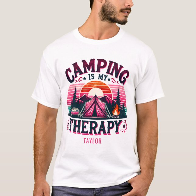 Camiseta Camping É Minha Terapia (Frente)