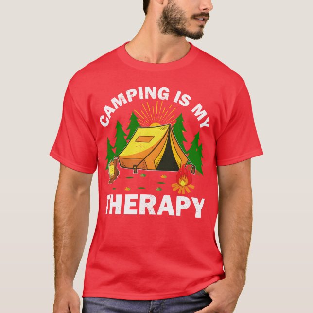 Camiseta Camping É Minha Terapia Presente Para Amante Da Na (Frente)
