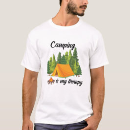 Camiseta Camping é minha terapia vibrante T-Shirt de verão