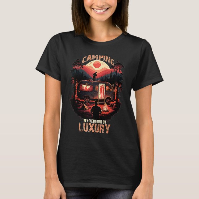Camiseta Camping é minha versão do Luxury Raglan (Frente)